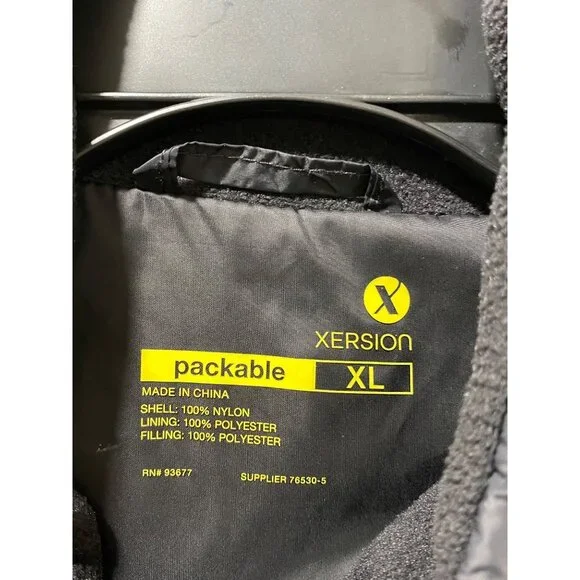 Xersion Men’s Packable Puffer Vest XL Black Lightweight Zip Up - Picture 5 of 12